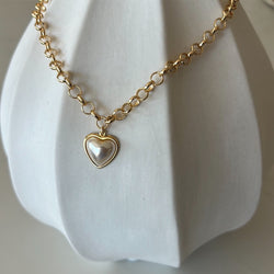 Elizabeth Link Chain w/Heart Pendant