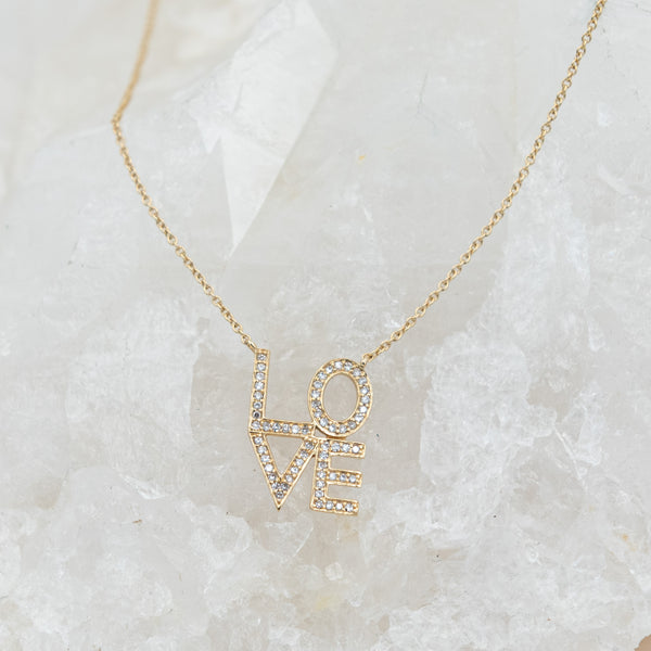 Diamond & 14k Love Necklace